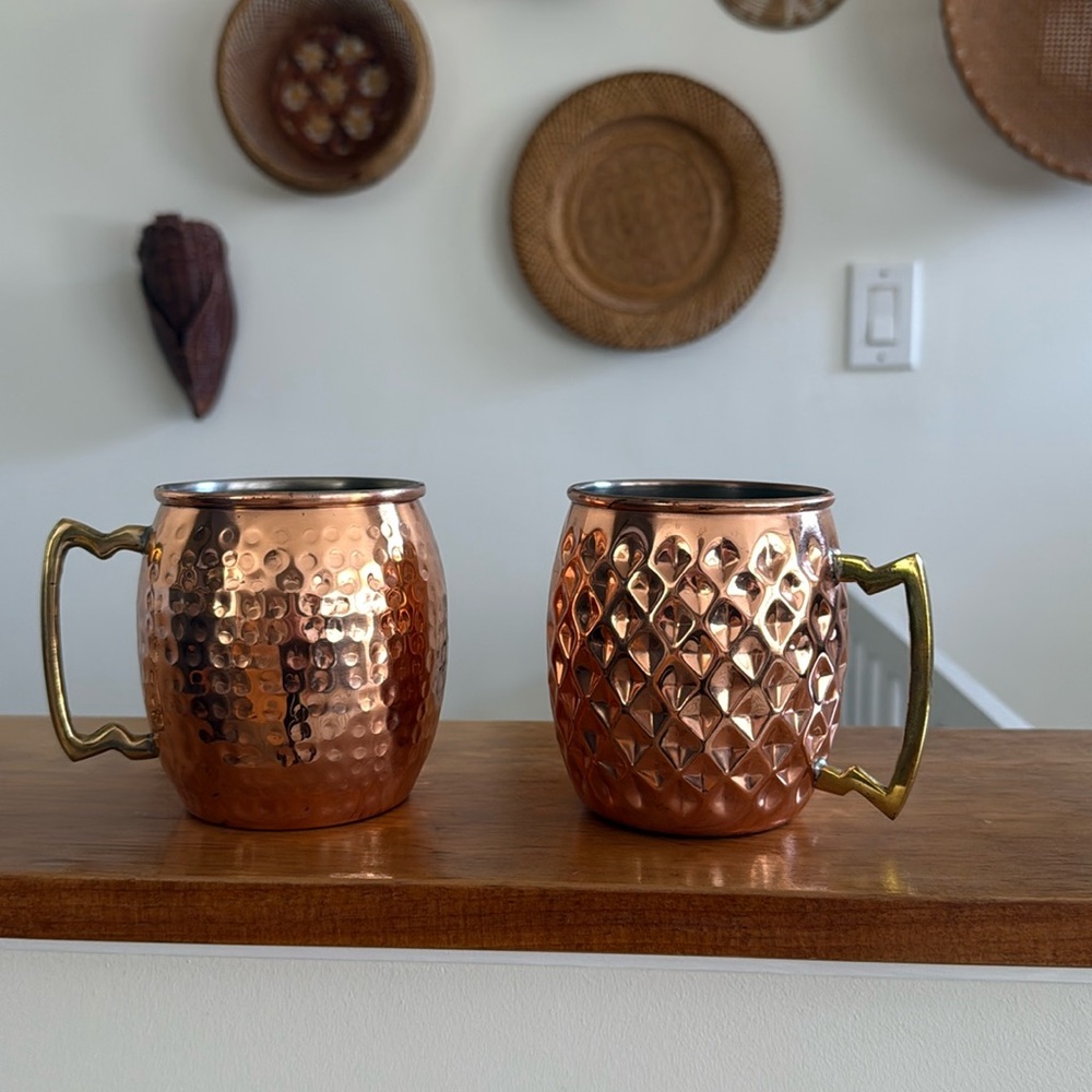 Copper Moscow mule mugs